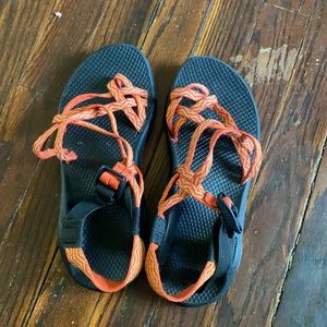 Chaco Orange double strap sandal red